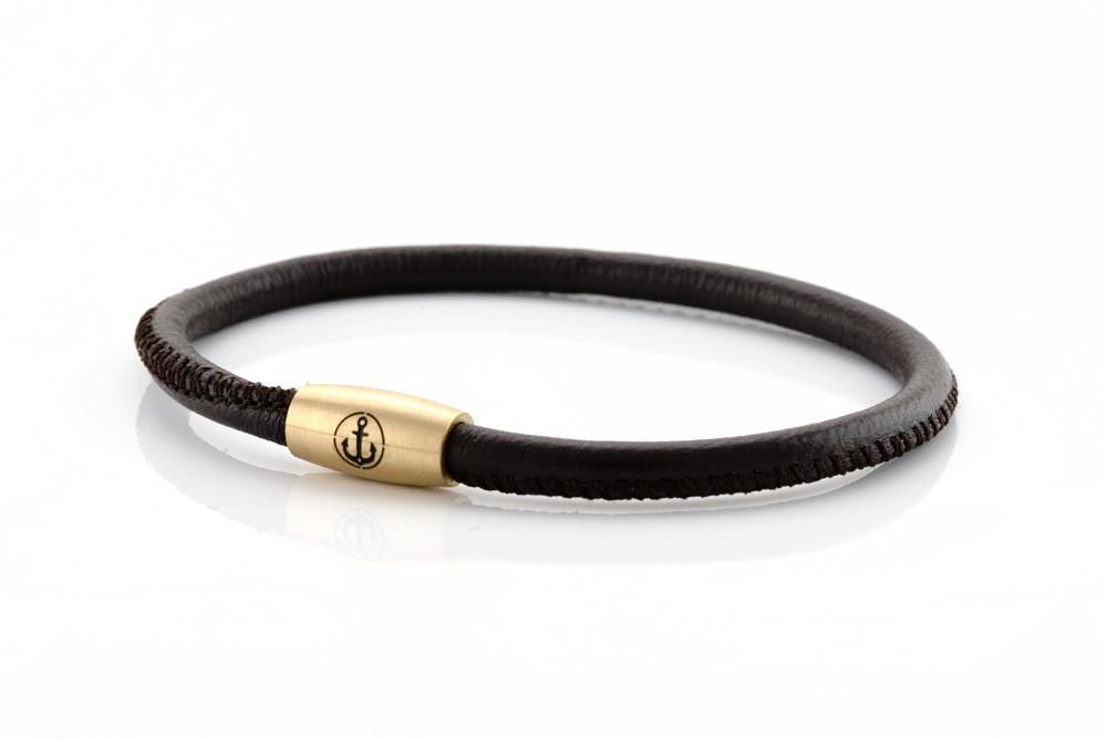 neptn women bracelet JUNO Anker Gold Single 4 brown nappa leather