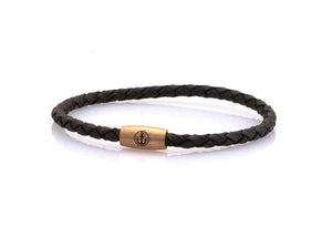 neptn women bracelet JUNO Anker Rosegold Single 4 dark brown leather