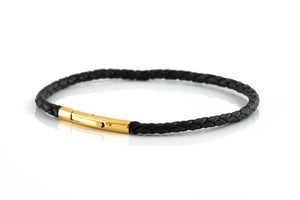 bracelet-woman-Venus-3-Neptn-Gold-leather-schwarz