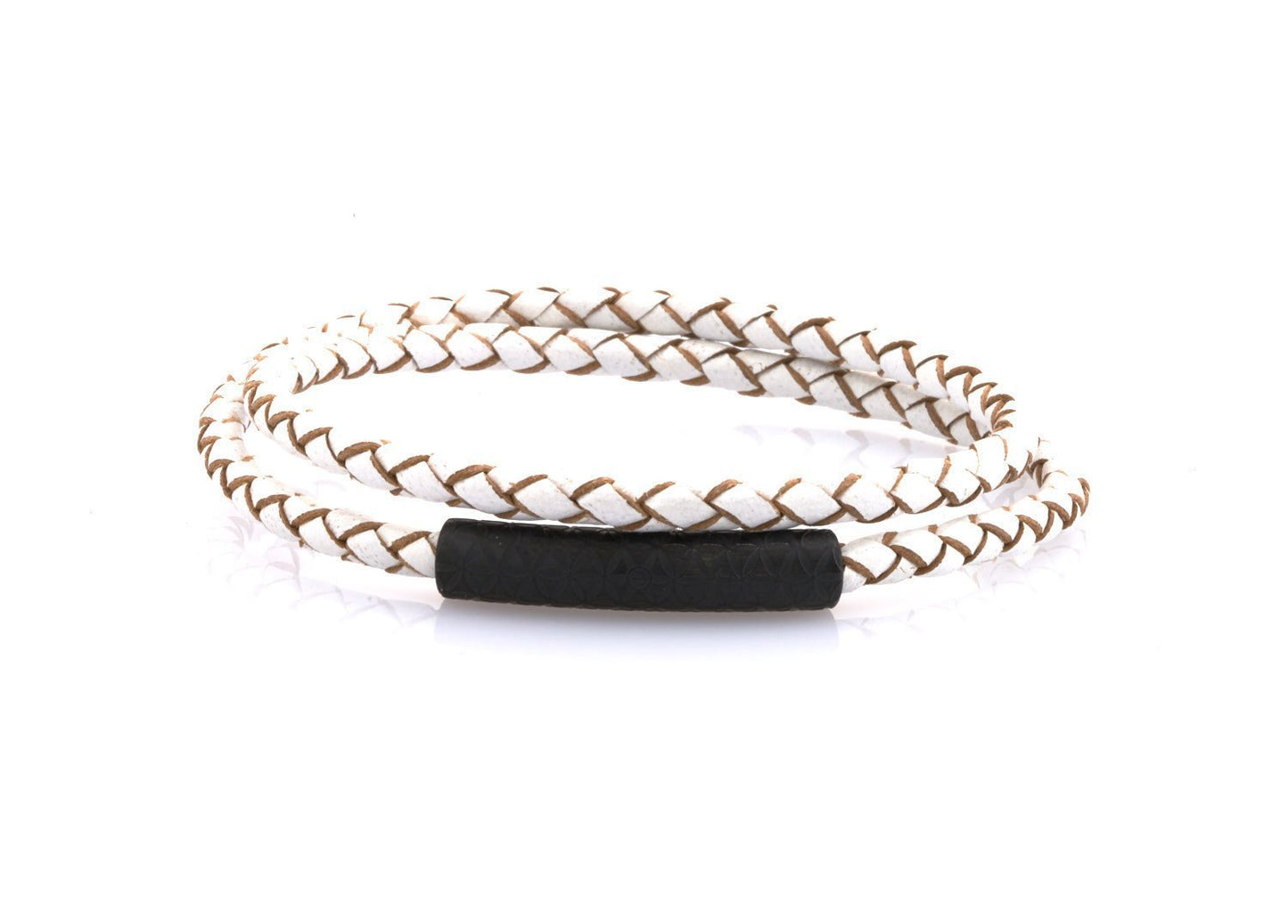 neptn women bracelet MINERVA F.o.L. Schwarz double 4 white leather