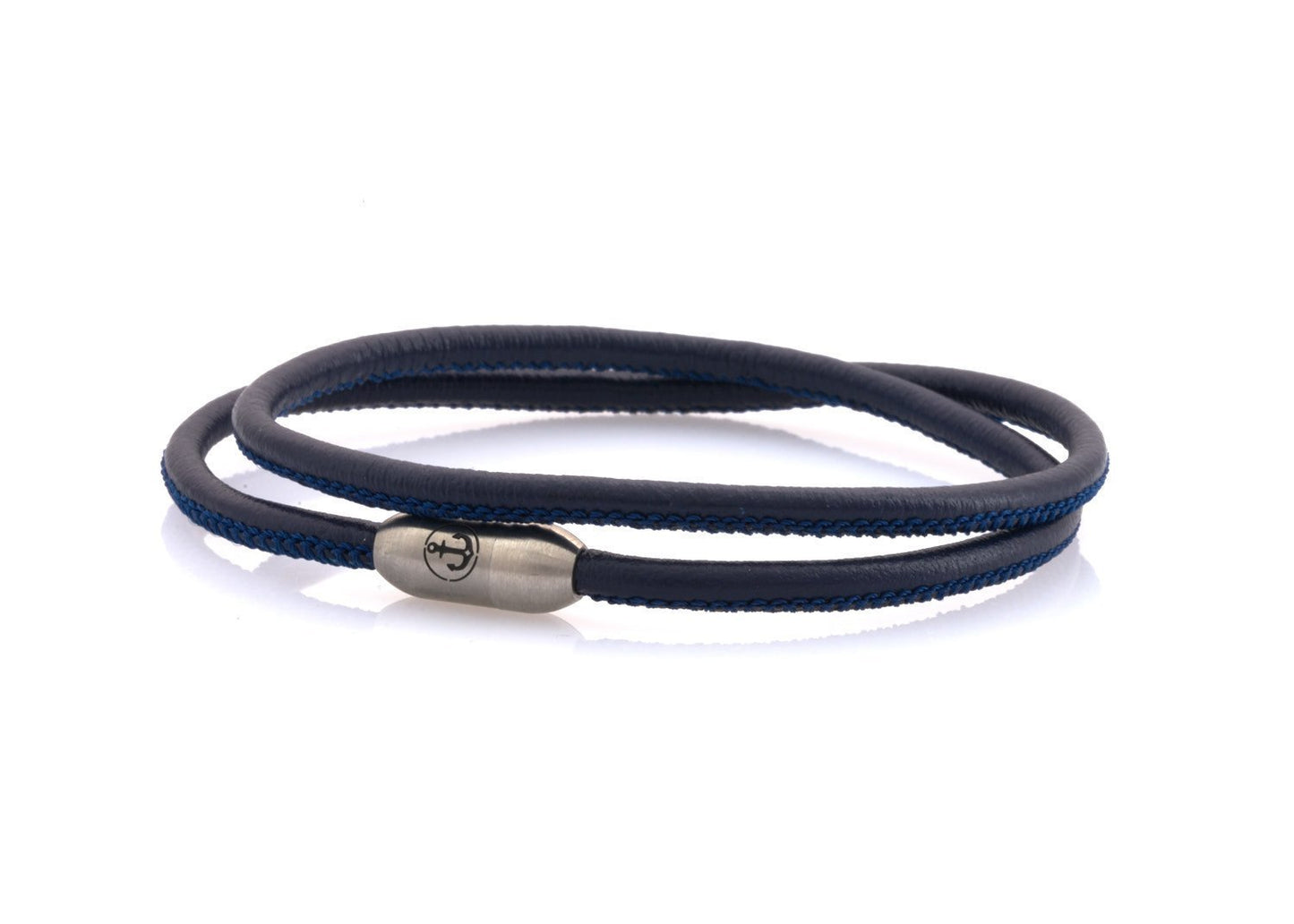 AURORA Anker Stahl double 3 NEPTN BRACELET Ozean-Nappa