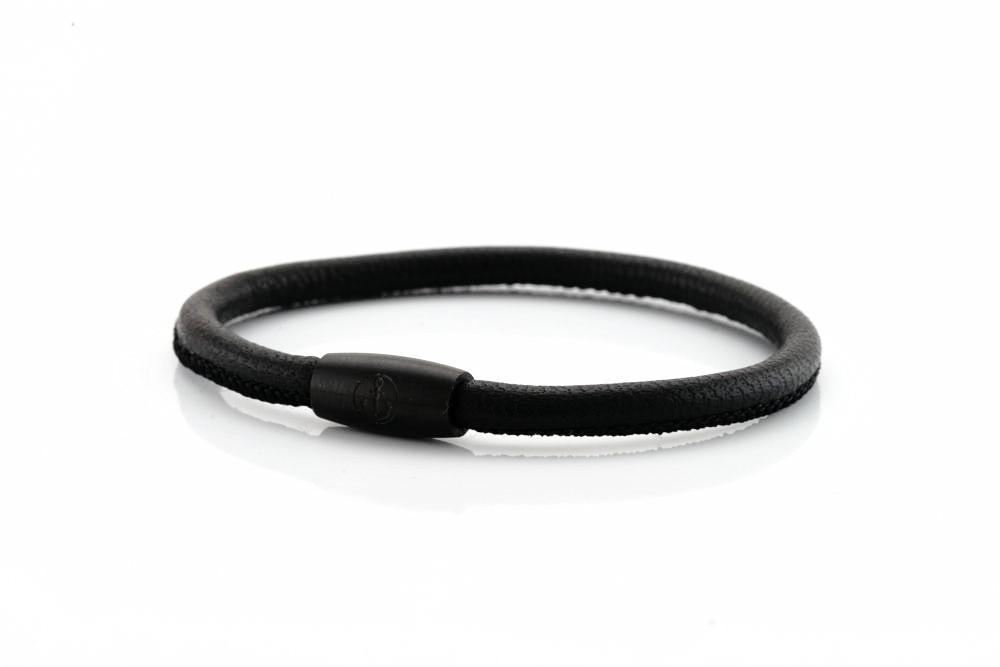 neptn women bracelet JUNO Anker Schwarz Single 4  schwarz nappa leather