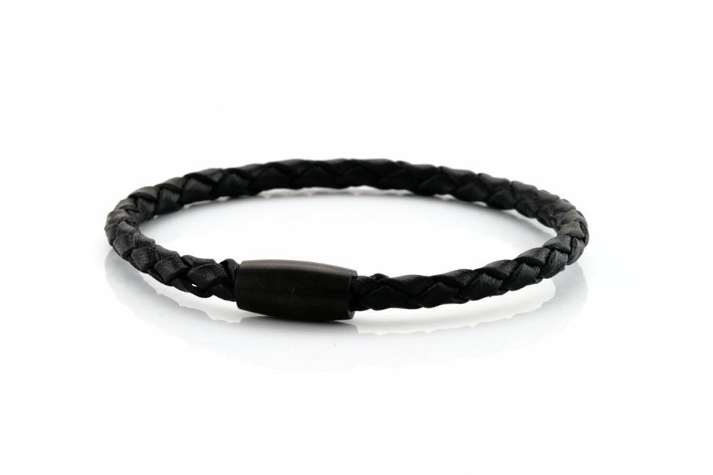 neptn women bracelet JUNO Anker Schwarz Single 4 schwarz leather