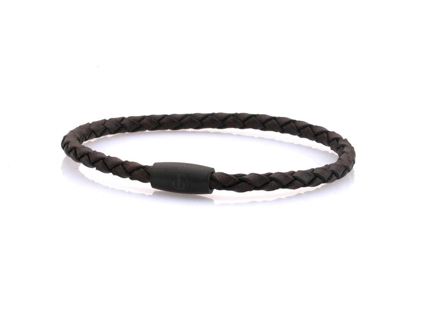 neptn women bracelet JUNO Anker Schwarz Single 4  anticbrown leather