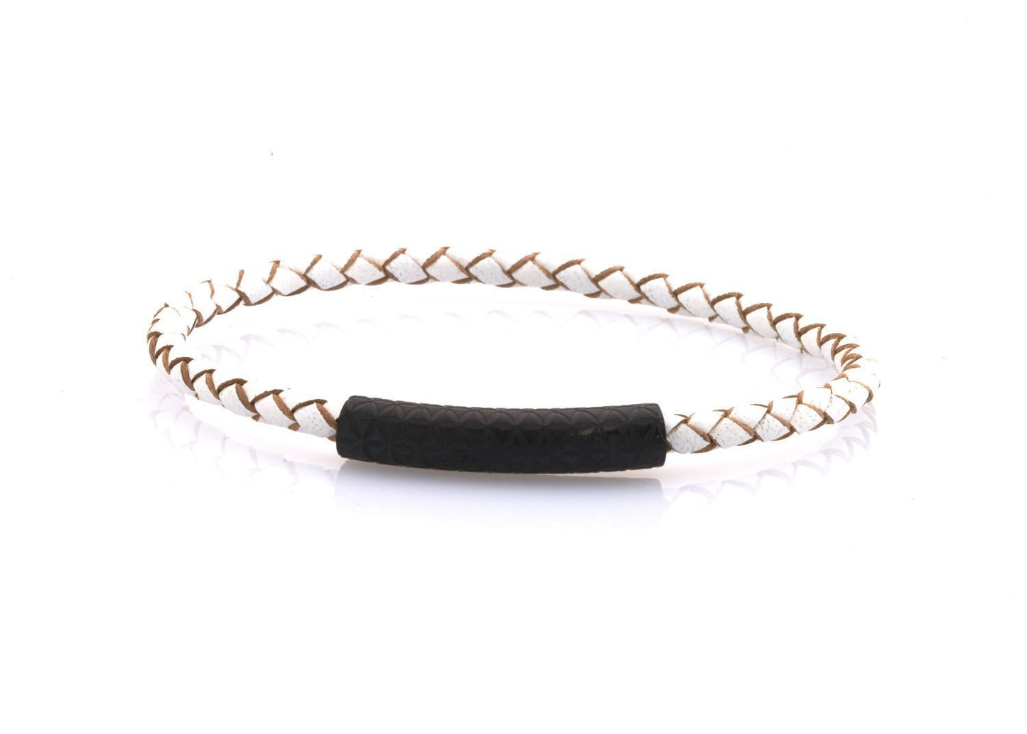 neptn women bracelet MINERVA F.o.L. Schwarz single 4 white leather