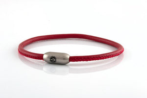 Neptn Bracelet AURORA Trident Stahl single 3 Red-Nappa