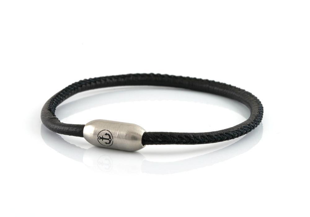 AURORA Anker Stahl single 3 Schwarz-Nappa